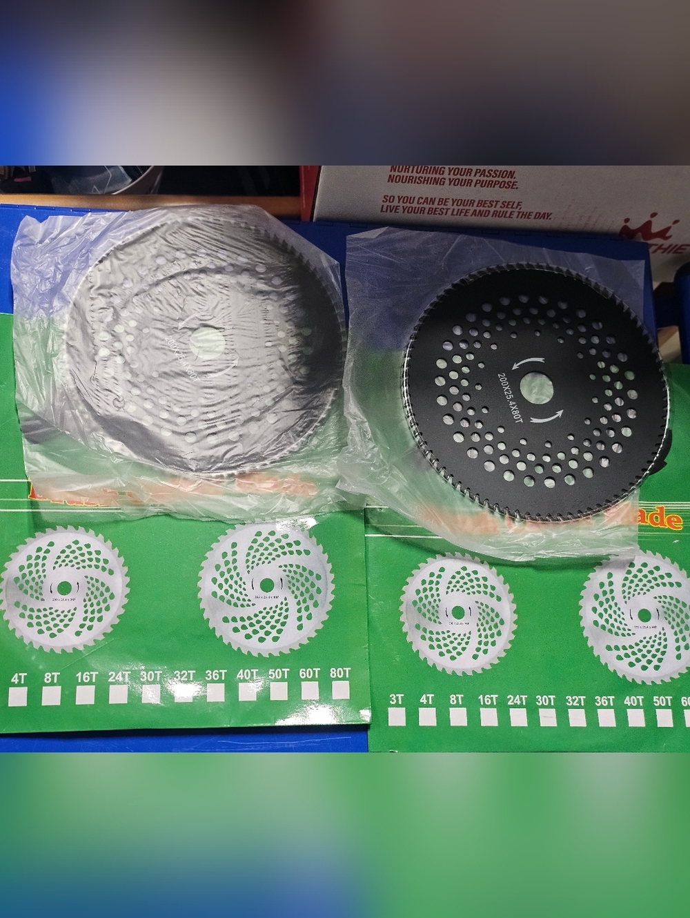 Brush Cutter Blades 2 Pack 10" x 80 Teeth Carbide Tips Black 200x25.4x80T NEW